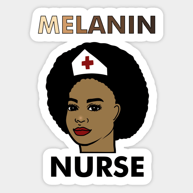 Afro Melanin Nurse, Black History African Sticker by logiamerch